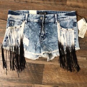 Shyanne Low Rise Jean Short with fringe
